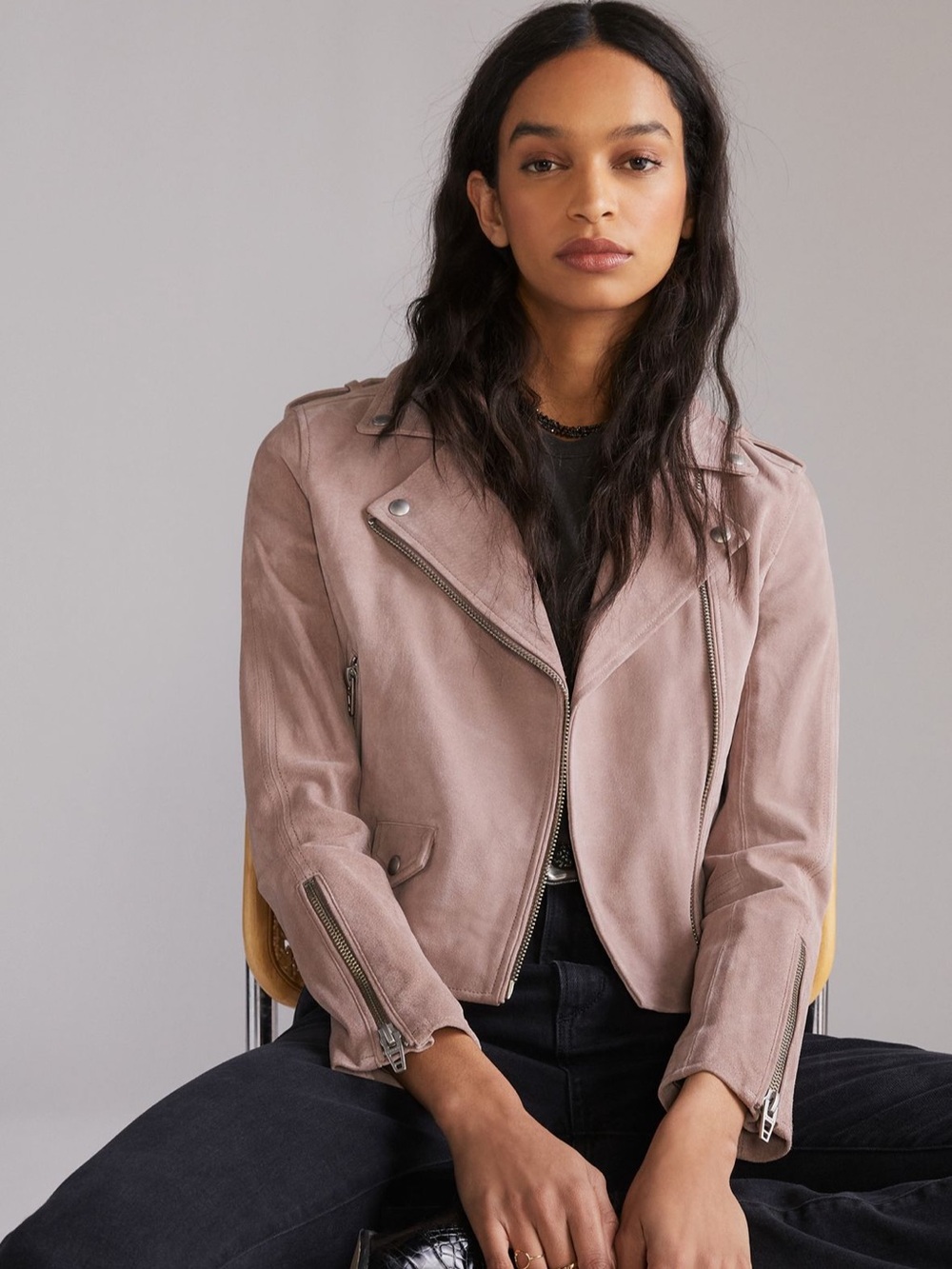 Anthropologie Blank NYC Suede Moto Jacket